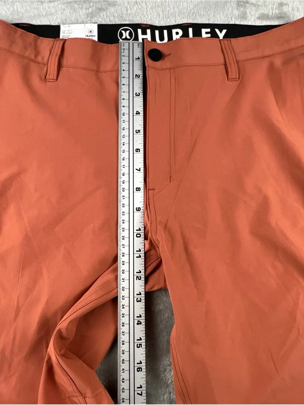 NWT Hurley Shorts All Day Hybrid Quick Dry Stretch Redwood Men's Size 36
